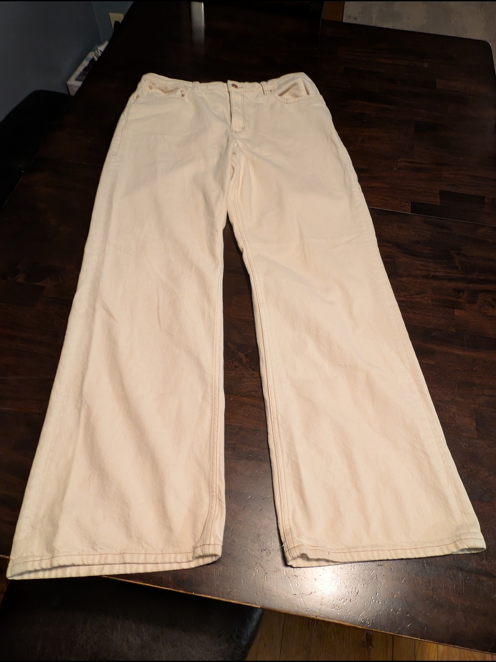 We The Free Tinsley Baggy High Rise Straight Leg, Cream, Women's 32